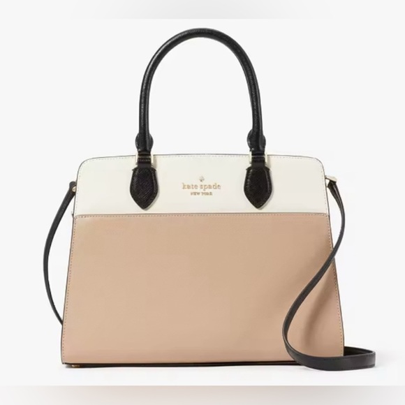 kate spade Handbags - Kate Spade Medium Madison Black and Tan Satchel